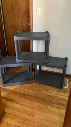 Dark Gray Two-Tier Side Tables – Set of 3