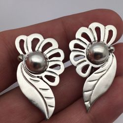 VTG sterling silver handmade handcrafted earrings