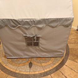 Costway-Honeyjoy Kids Playhouse Indoor /Outdoor Tent Large Tent  w/Mat Gray