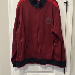 Men's 3XL Nike LeBron James Lion Red Black Full Zip Track Jacket W/ Pockets