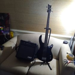 Bass Guitar (Dean) With Amp