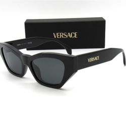 VERSACE CAT EYE BLACK WOMEN SUNGLASSES MOD 4488U GB1/87 53- 17- 140