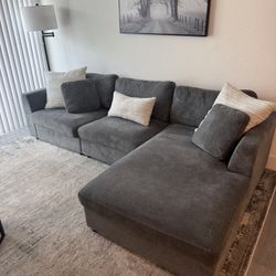 Dark Gray Sectional Sofa with Chaise