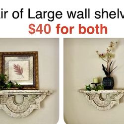 Pair of LARGE wall shelves, resin architectural decor