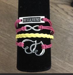 Best friend infinity hearts charm bracelet