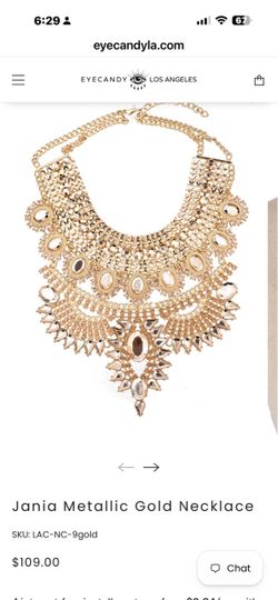 Jania Metallic Gold Statement Necklace – Eye Candy Los Angel