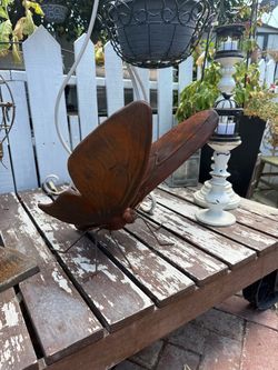 Large Rustic Butterfly Garden Sculpture