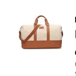 Brand New TWELVE NYC Weekender Travel Bag Duffle Bag Sherpa and brown leather detail. Unopened, sealed package
