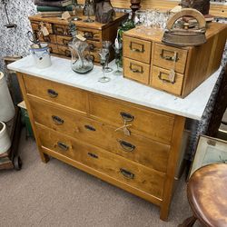 Antique German Dresser With Marble Top