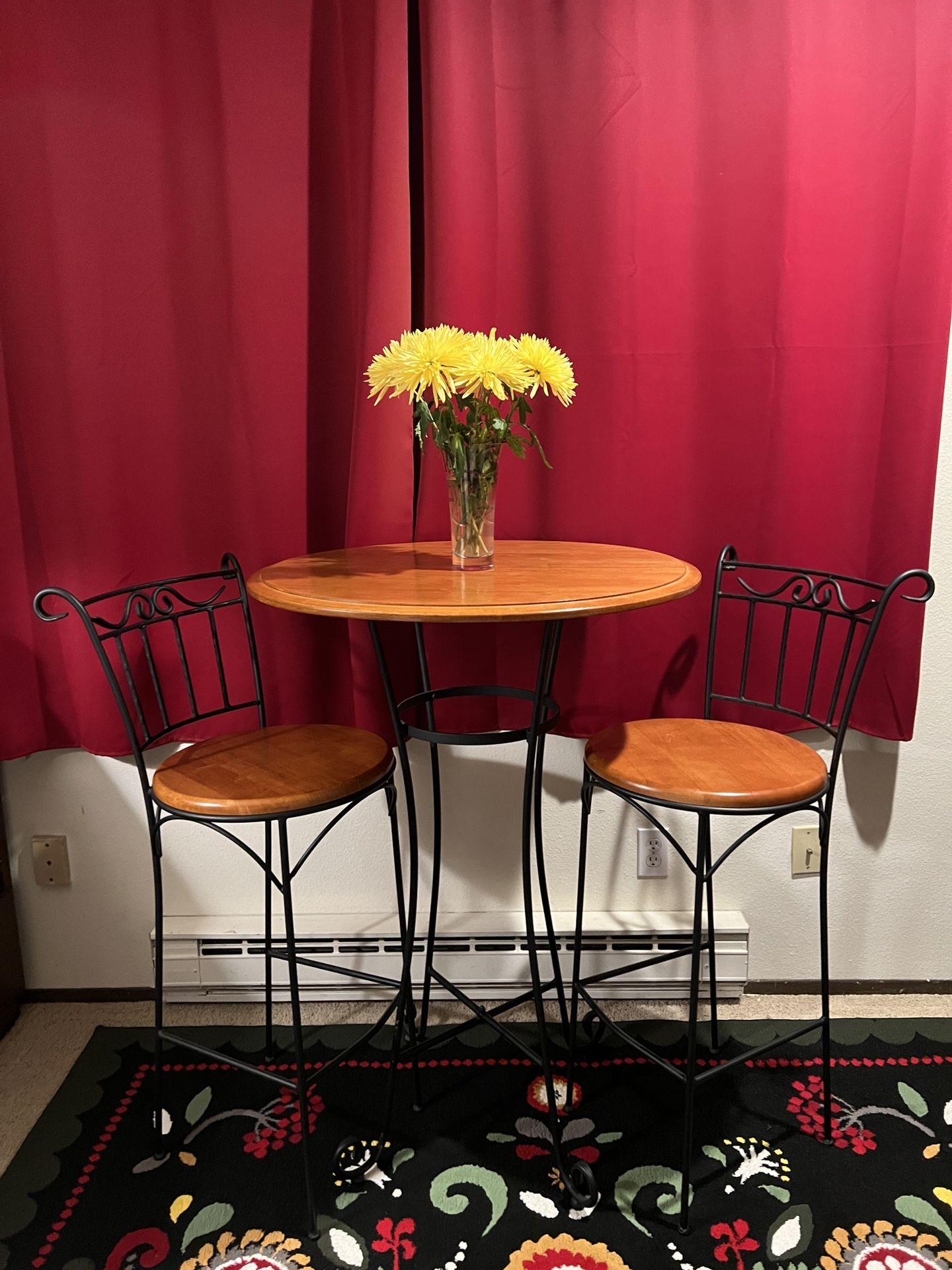 Tall Cafe Table and 2 Chairs