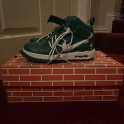 OFF-WHITE X AIR FORCE 1 MID SP LEATHER 'PINE GREEN' 