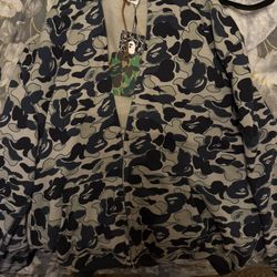 Navy Blue Bape Hoodie 