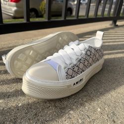 AMIRI MA QUAD COURT LOW TOP SNEAKER - GRAY