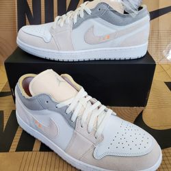 Nike Air Jordan 1 Low Craft Cream White Grey Phanton  Men's Size 12.5