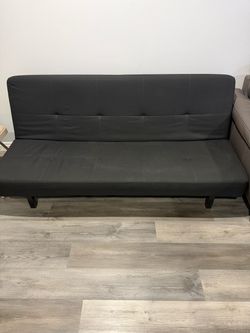 Black Fabric Futon Sofa Bed