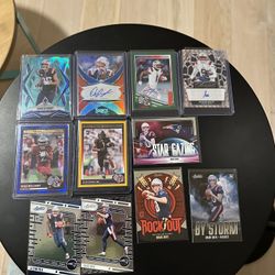 11 Patriot Cards, 4 Rookie Drake Mayes, 3 Numbered Cards And 3 Autographs. 7 RCs