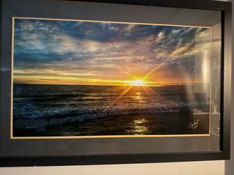 Framed Ocean Sunset Photography Print