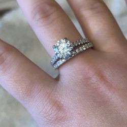 $90 Size 11 Moissanite Ring Set Solid Moissanite