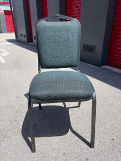 Stackable Banquet Chair Green Fabric