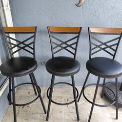3 Black Bar Stools