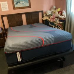 Revive 200 Adjustable Base And Sealy Posturepedic Elite High Point II Firm Hybrid Mattress, New.