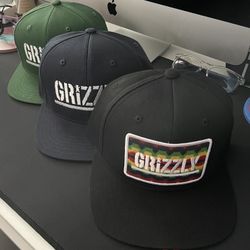 GRIZZLY GRIPTAPE Flat Bill Snapback Hats | O/S