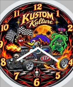 Angry bird and Rat fink bottoms up flashing clock
