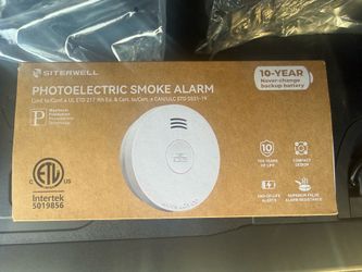 6 pack of SITERWELL Smoke Detector Fire Alarms, 10 Year Battery Smoke Alarm Fire Detectors with Photoelectric Sensor & Low Battery, UL217 10th Listed,