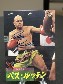 1997 BBM Pro Wrestling Bas Rutten RC UFC AUTO Card ROOKIE On-Card Autograph