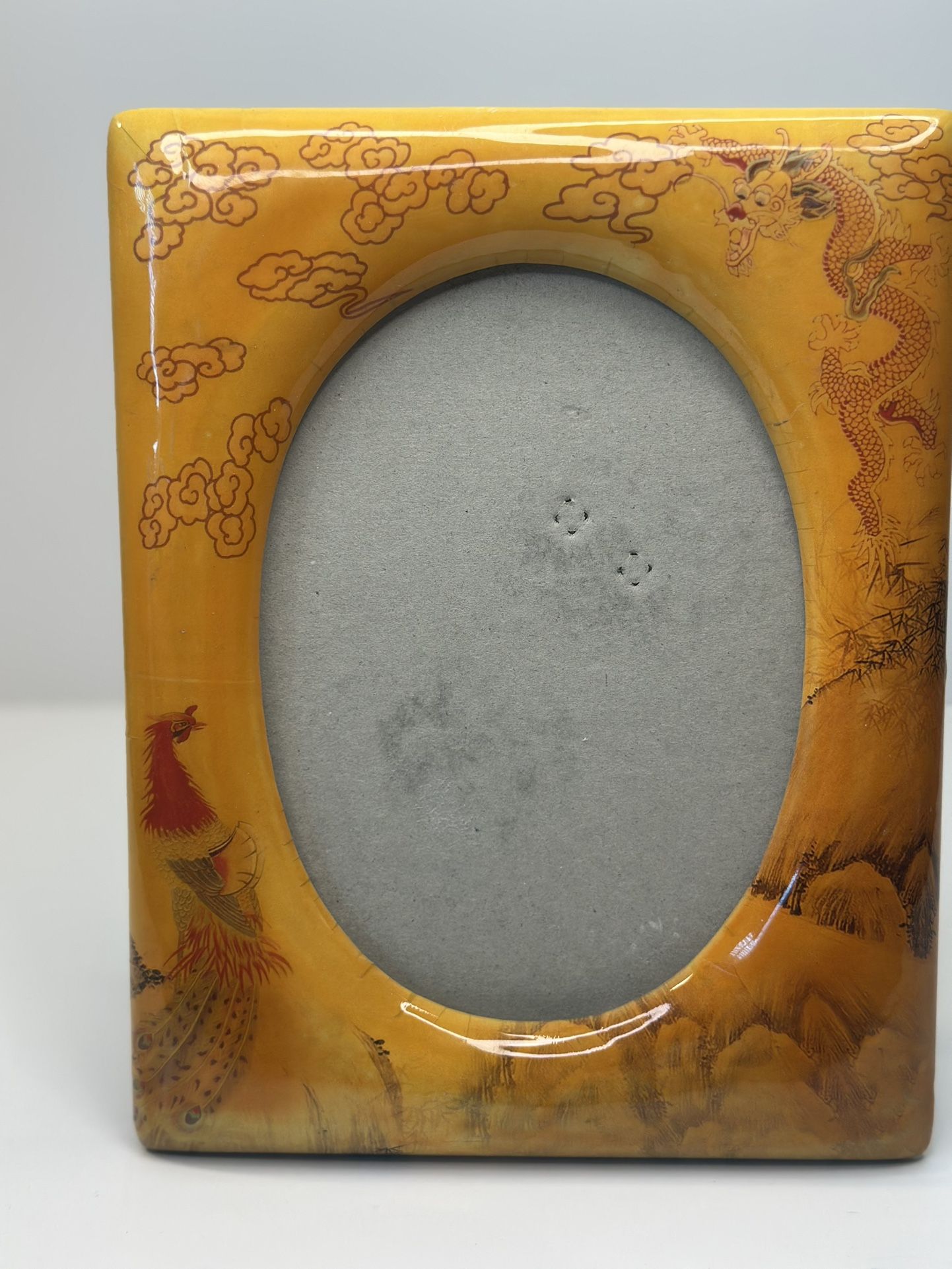 Vintage Oriental Ceramic Frame – Dragon & Phoenix Harmony (5x7)