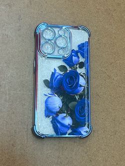 BLUE ROSE Design TPU Cellphone Case 4•iPhone 15pro 👀 (please read description)