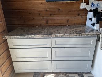 Gray Cabinet w/ Granite Top