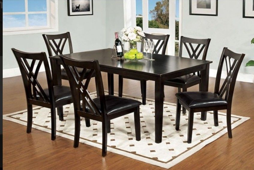 Brand New Espresso 7pc Dining Table Set