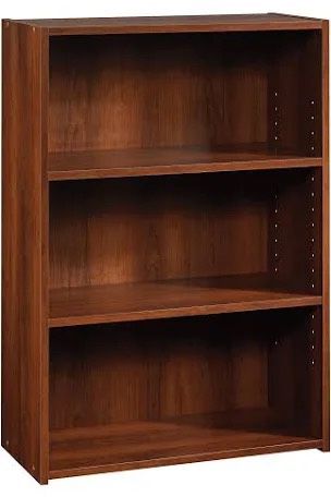 Two 2 NEW OP Sauder Beginnings 3-Shelf Bookcase/ Book shelf, L: 24.57" x W: 11.50" x H: 35.28", Brook Cherry finish Case Cabin 