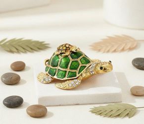 Turtle Trinket Box with Baby Turtle