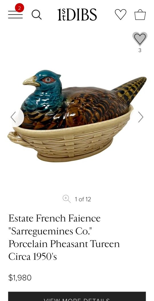 Sarreguemines Co. Porcelain Pheasant