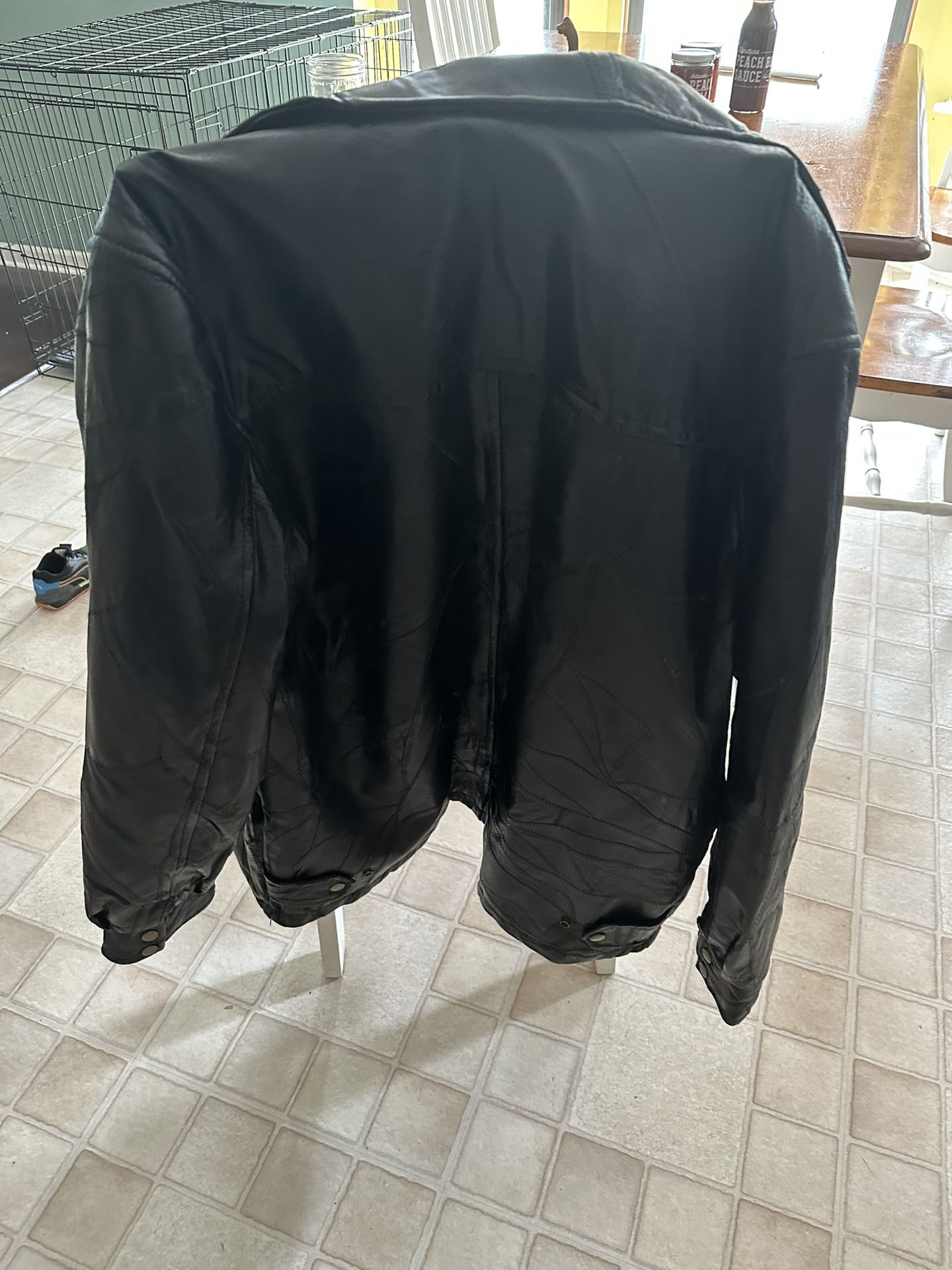 Large L Leather Jacket Black