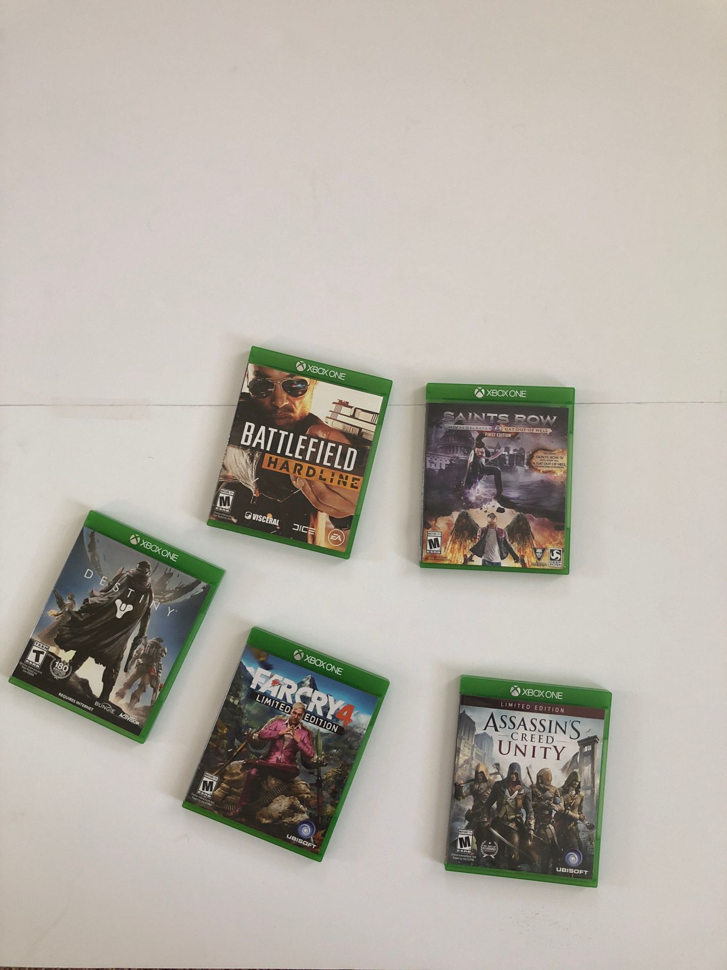 Xbox One Games: battlefield saints row farcry 4 assassins creed unity