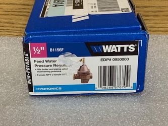 Watts B1156F 1/2" Bronze High Capacity Feed Water Pressure Regulator 0950000