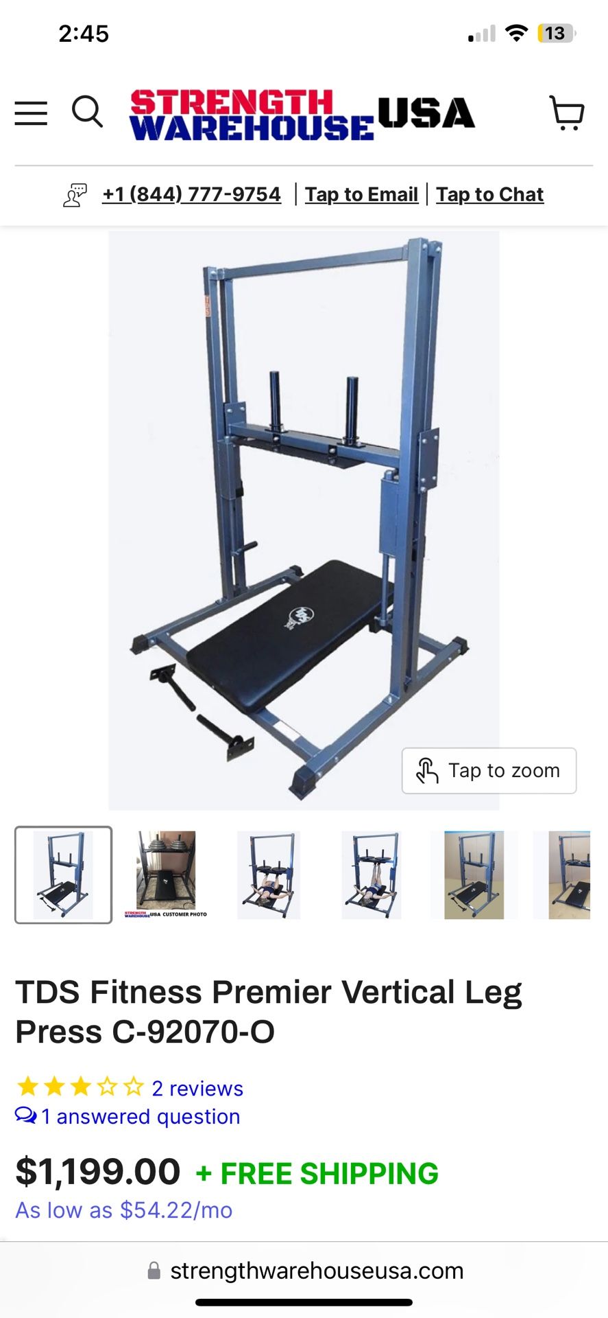 Tds premier vertical leg press hotsell