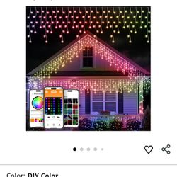 Smartdawn Smart Icicle Lights For Outside 56ft 512 Led Color 