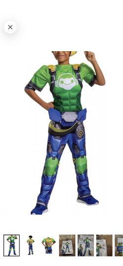 Disguise Lucio Overwatch Halloween jumpsuit Costume Size medium 7-8