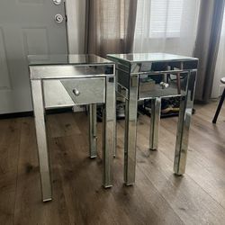 Mirrored Nightstands, Set of 2