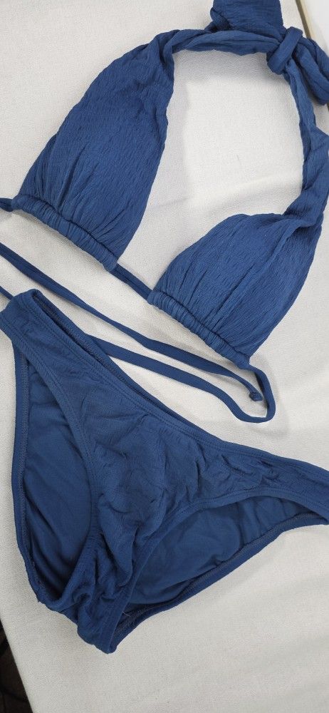Two Piece Swimwear Woman's Navy Blue Bathing Suit Small