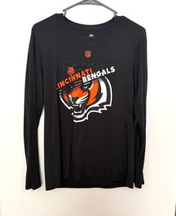 Kid's Black Cincinnati Bengals Long-Sleeve Crewneck T-Shirt