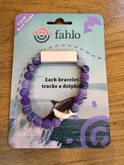 Fahlo dolphin coral reef violet tracking bracelet