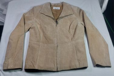Boston Harbour Women's Suede Leather Moto Jacket; Sz Medium