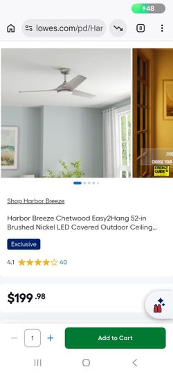 Harbor Breeze Chetwood 52-in Brushed Nickel Ceiling Fan