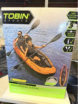 Tobin Sports Wavebreak Inflatable 2-Person Kayak - Complete with Pump and Patch kit