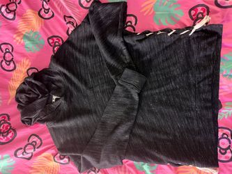 Black Heathered Hoodie Sweatshirt